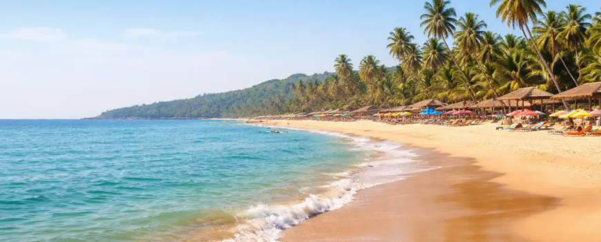 Goa beach january