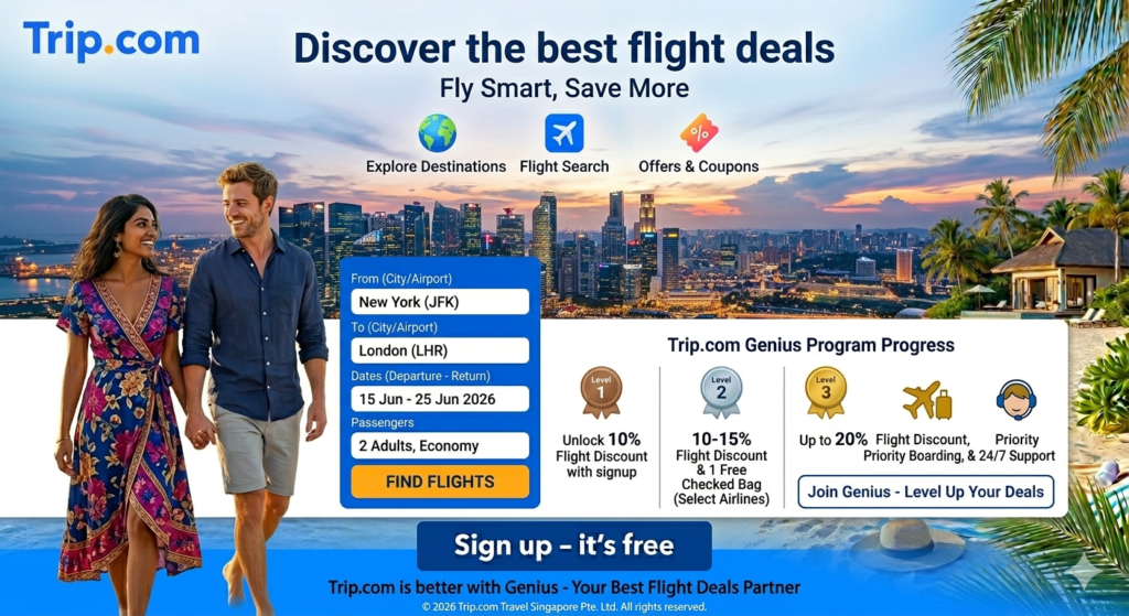 Discover the best flight deals from Trip dot com