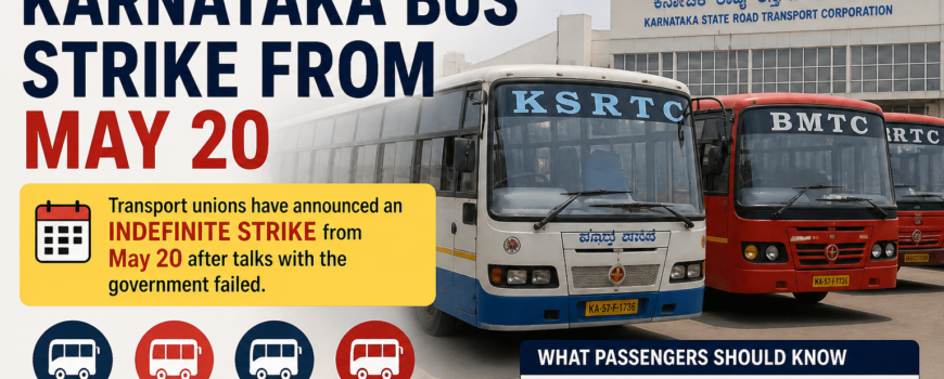 Karnataka bus strike announcement May 20
