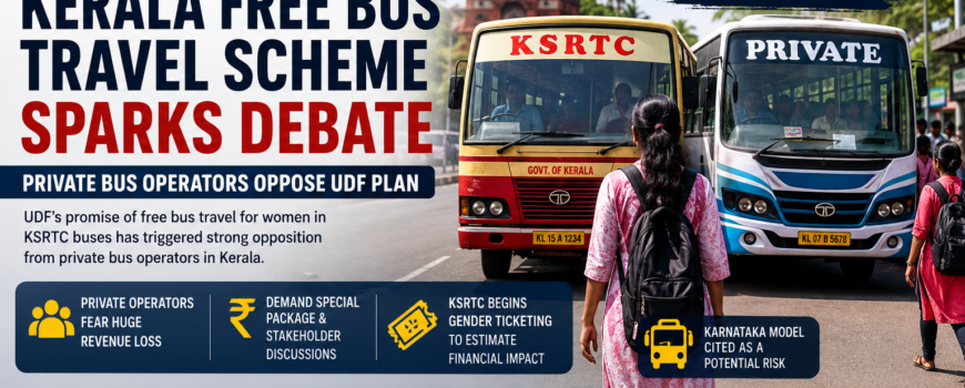 Kerala free bus travel scheme sparks debate as private bus operators oppose UDF plan for women in KSRTC buses