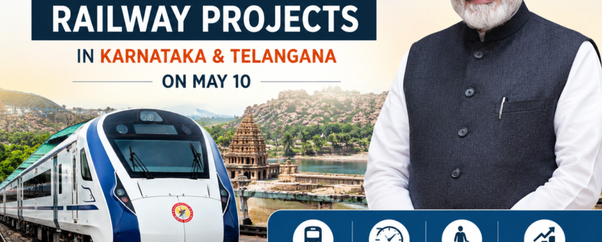 PM Modi launching ₹1,535 crore railway projects in Karnataka and Telangana on May 10 2026